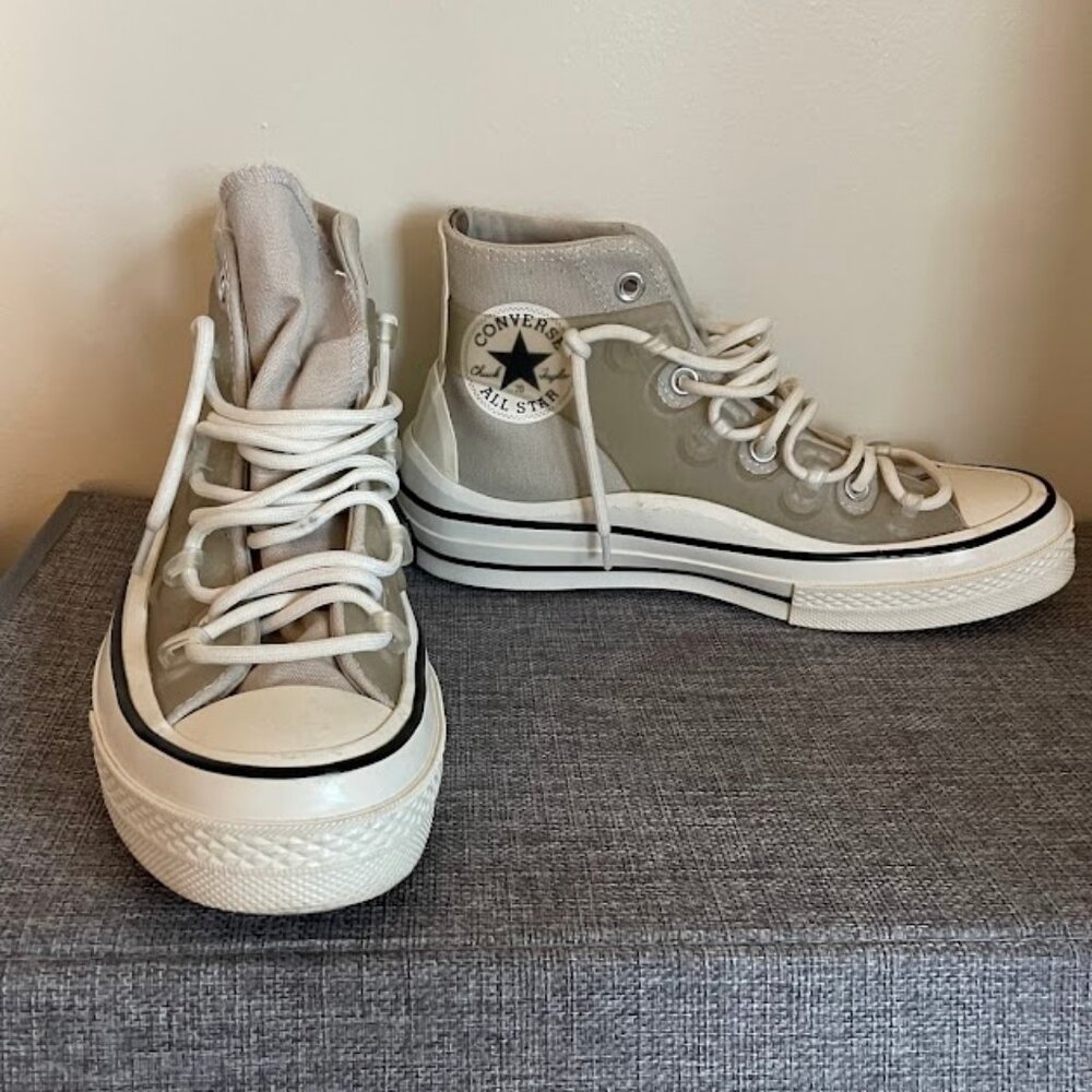Converse Chuck Taylor All Star Platform High Top Sneakers - Beige/White
